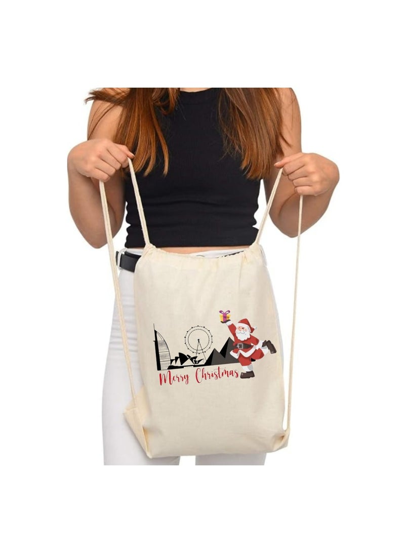 PRINTSHOP4ME Christmas Santa Drawstring Bags With Christmas Design-Durable Sports Backpack For Kids,Great For School And Everyday Use,Lightweight For Everyday Use - Image 3