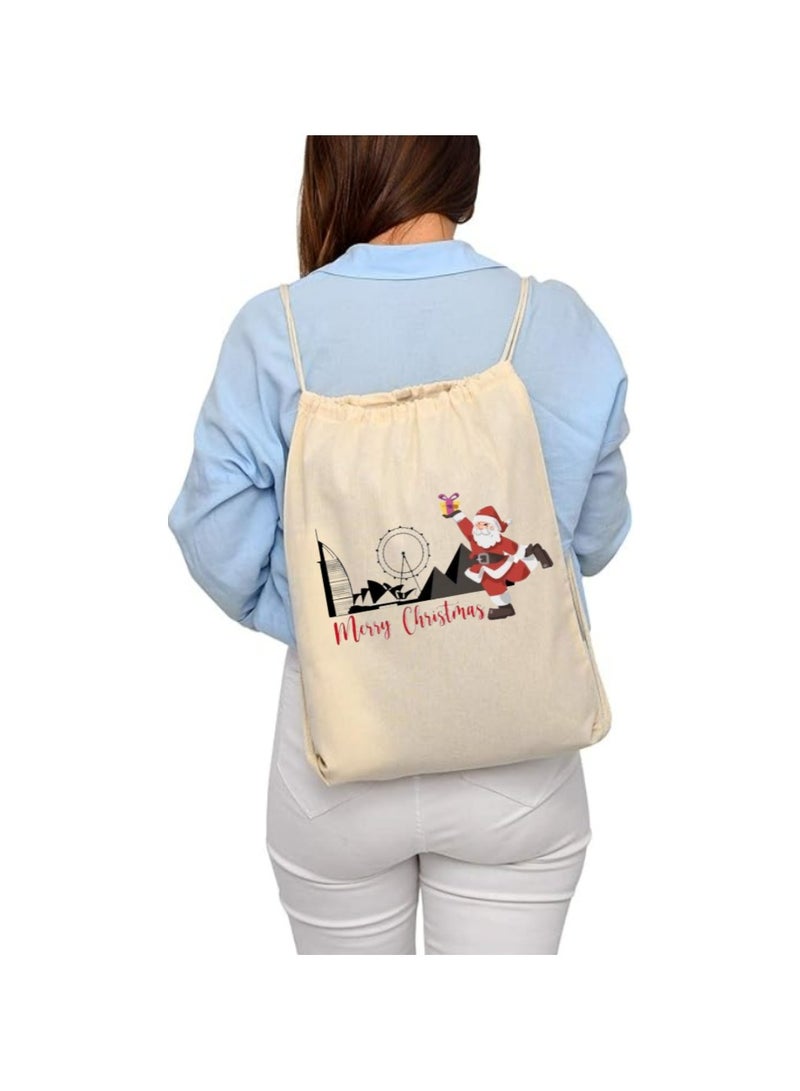 PRINTSHOP4ME Christmas Santa Drawstring Bags With Christmas Design-Durable Sports Backpack For Kids,Great For School And Everyday Use,Lightweight For Everyday Use - Image 5