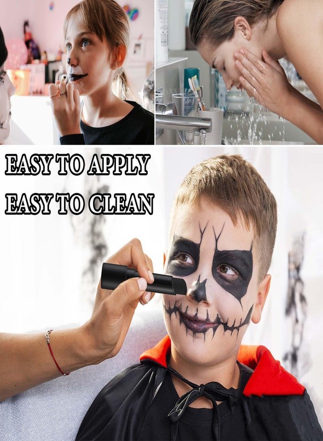 Fusang Black Face Body Paint Stick,High Pigmented Eye Black Stick Long Lasting Black Matte Lipstick Waterproof Body Paint Stick for Halloween Costume Parties Zombie Cosplay Clown Makeup - Image 5