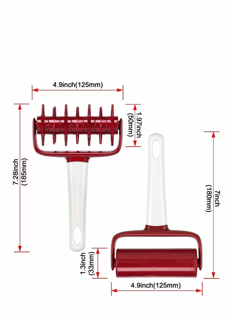 SYOSI - 2 Pieces Pizza Dough Roller and Docker Set, Pastry Pizza Pie Roller Rolling Pins and Time-Saver Pizza Dough Docker - Image 1