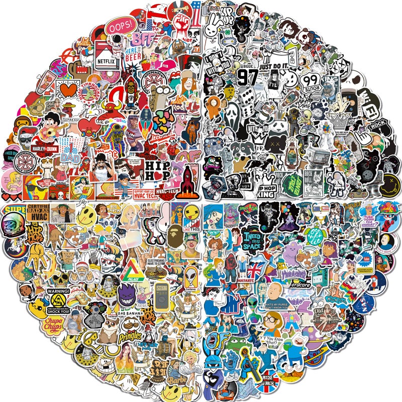 Arme Stickers Pack 400 PCS Cool Stickers Decals Random Sticker for Waterbottles Laptop Computer Vinyl Waterproof Sticker Skateboard Stickers for Adults - Image 2