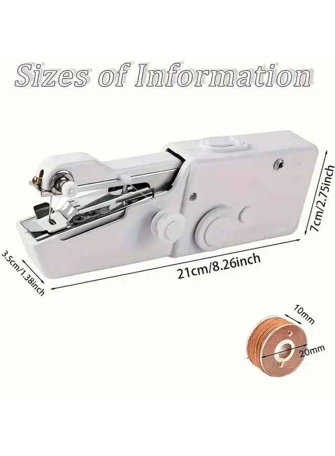 White Portable Electric Handheld Sewing Machine For Home Travel DIY Projects - Image 4