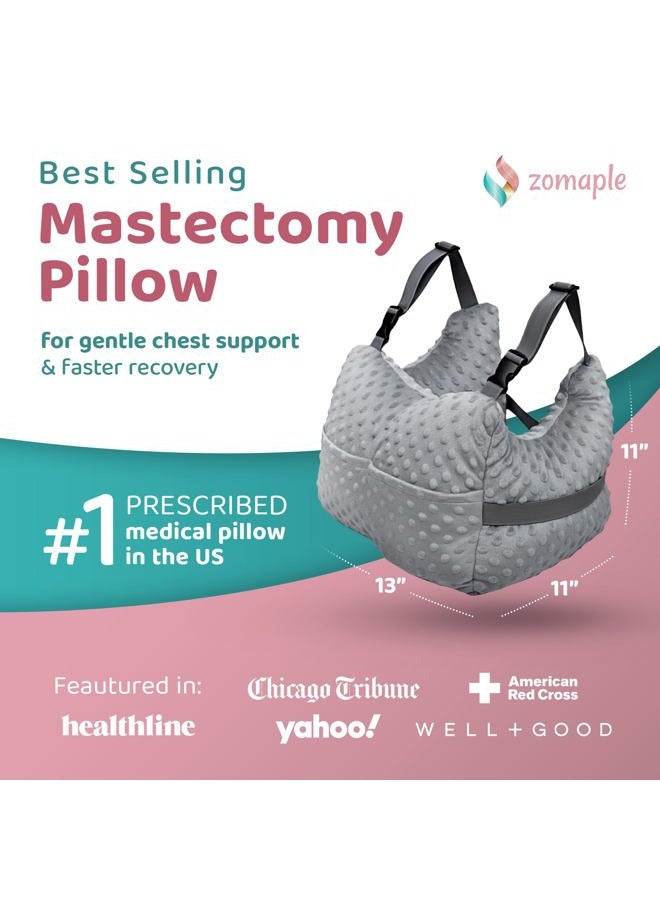 Zomaple Mastectomy Pillow Heart Press-Post Surgery Pillow, Breast Pillow for After Heart Surgery Recovery, Double Mastectomy, Breast Reduction & Augmentation Patients-Premium Bundle with two Breast Gel Packs - Image 2