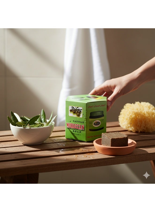 زين للعريس صابون زين أولاريس الطبيعي المغربي 300 جرام – زيت زيتون مع قفازات تقشير - Image 2