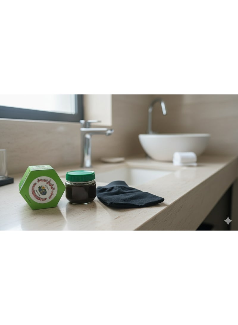 زين للعريس صابون زين أولاريس الطبيعي المغربي 300 جرام – زيت زيتون مع قفازات تقشير - Image 3