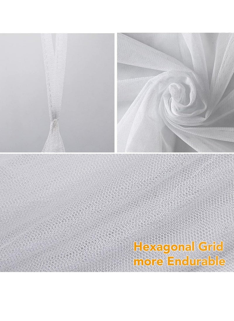 Twinkle Star Twinkle Star 4 Corner Post Bed Canopy, Elegant Curtain Net for Full/Queen/King Size Bed (White)  - Image 2