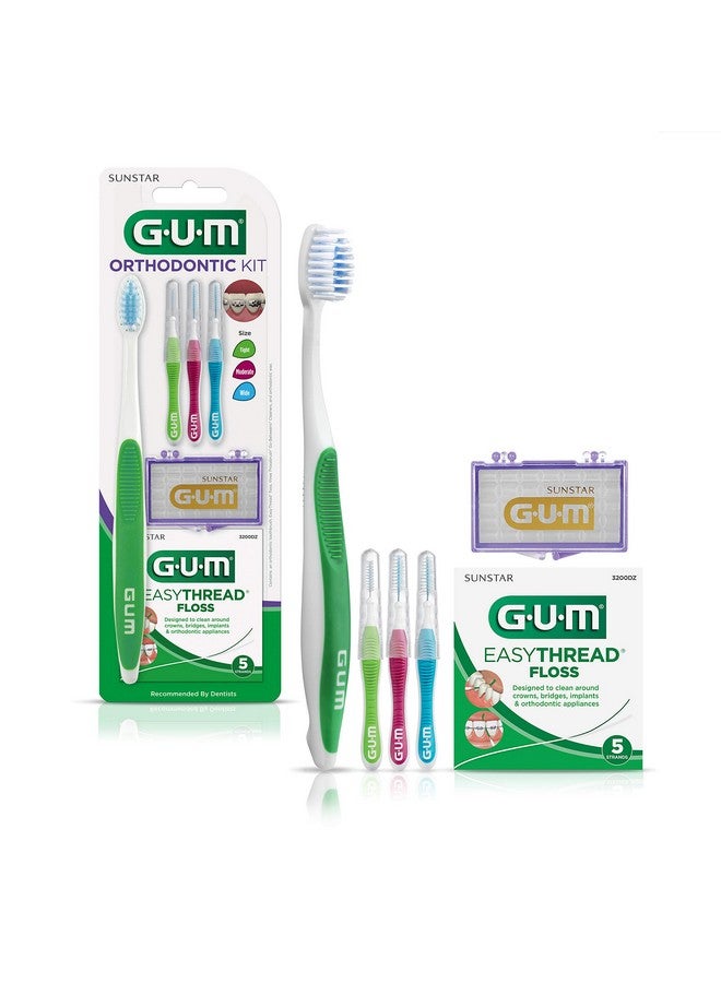 Gum Orthodontic Kit Features Orthodontic Toothbrush 3 Proxabrush Sizes And Shredresistant Easythread Floss And Mint Ortho Wax - Image 1