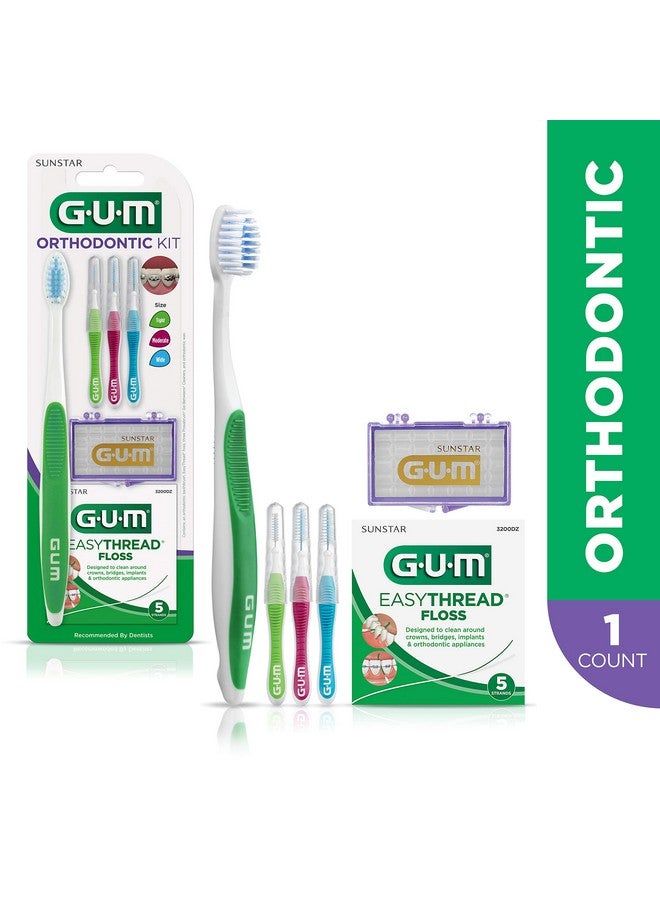 Gum Orthodontic Kit Features Orthodontic Toothbrush 3 Proxabrush Sizes And Shredresistant Easythread Floss And Mint Ortho Wax - Image 2