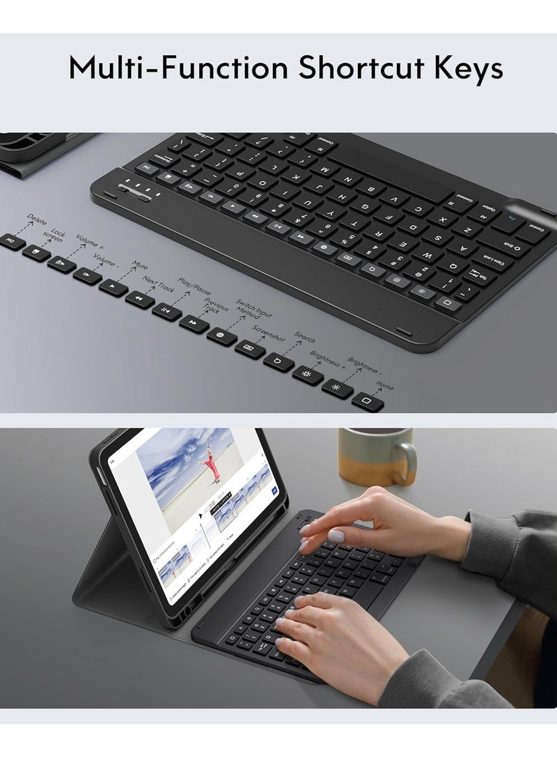 TIGER Keyboard Case for iPad 10th Generation 10.9-inch 2022 – Detachable Bluetooth Keyboard, Stand Folio Cover with Pencil Holder, Rechargeable Keyboard for New iPad 10th Gen (Black) - Image 5
