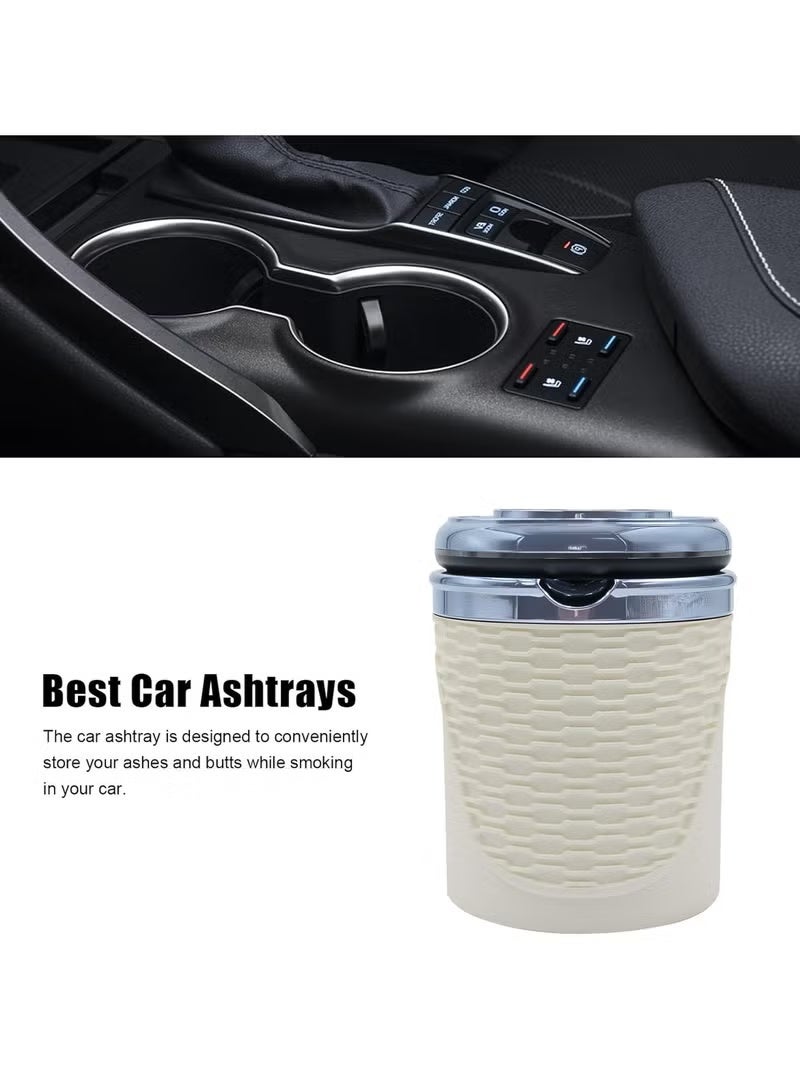 3 اكس ار منفضة سجائر 3XR للسيارة مع إضاءة LED وتصميم من الفولاذ المقاوم للصدأ المقاوم للحرارة العالية باللون البيج - Image 4