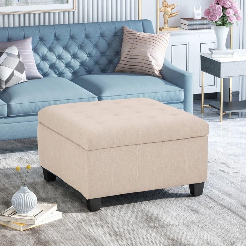 Comfynest Modern Square Tufted Storage Ottoman - Image 1