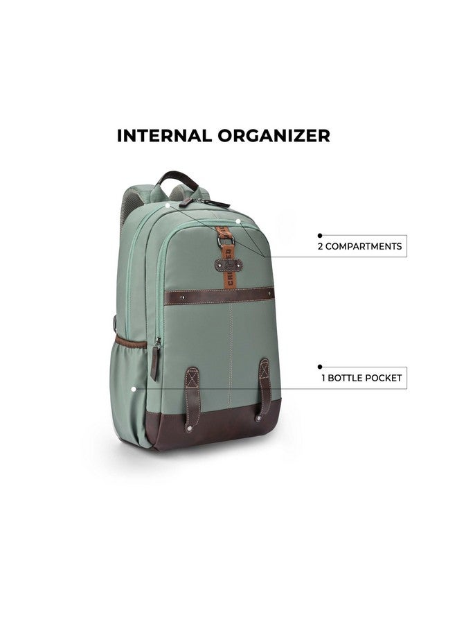 Gear Classic 4 Faux Leather (Without Anti Theft) 16"/20L Medium Water Resistant Laptop Backpack/Casual Backpack/Daypack/Travel Backpack/College Bag For Men/Women(Sage Green-Brown) - Image 3