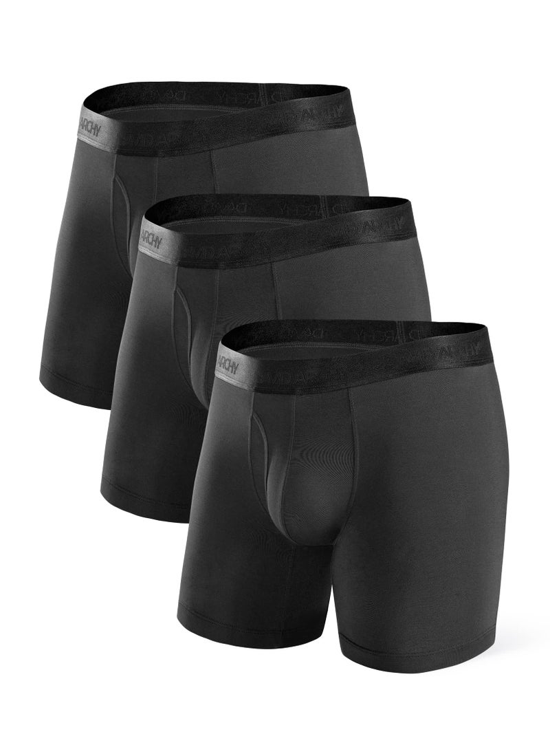 DAVID ARCHY Men's Underwear Ultra Soft Micro Modal Support Pouch Trunks Moisture Wicking Boxer Briefs for Men Multipack - Image 1