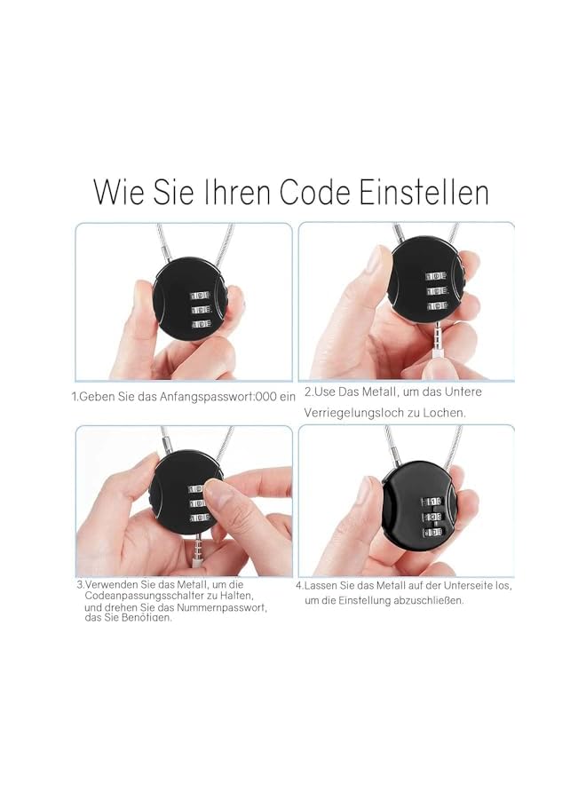 PROMASS PROMASS 2 Pack Safety Waterproof Black and Silver Combination Lock 3 Digit, Suitcase Lock for Outdoor Sports Locker Fence Toolbox Gate  - Image 4