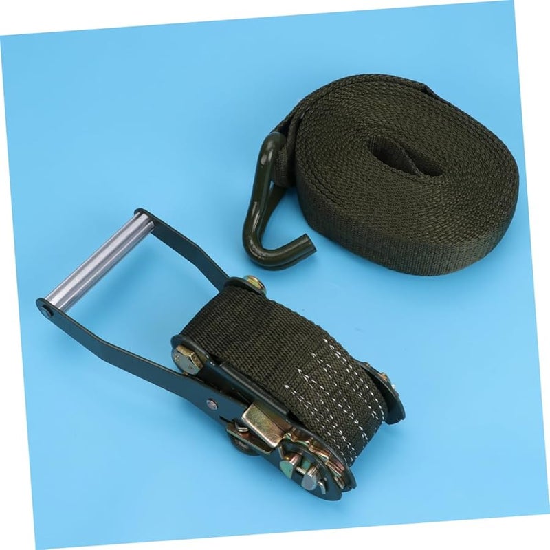 Heavy Duty Ratchet Tie Down Straps 2500X6X5CM Olive Green for Cargo Motorcycle ATV Transport - Image 5