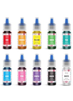Jelife Food Coloring Gel Cake Decorating Set - 10 Colors Gel Based Flavorless Edible Food Color Dye Vibrant Concentrated Neon Icing Colors for Kids Baking Macaron Frosting Fondant Cookie (6ml/Bottles)  - Image 1