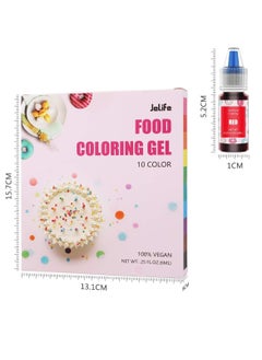 Jelife Food Coloring Gel Cake Decorating Set - 10 Colors Gel Based Flavorless Edible Food Color Dye Vibrant Concentrated Neon Icing Colors for Kids Baking Macaron Frosting Fondant Cookie (6ml/Bottles)  - Image 2