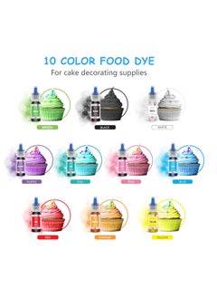 Jelife Food Coloring Gel Cake Decorating Set - 10 Colors Gel Based Flavorless Edible Food Color Dye Vibrant Concentrated Neon Icing Colors for Kids Baking Macaron Frosting Fondant Cookie (6ml/Bottles)  - Image 3