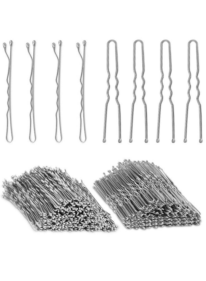 AITRAI Silver Bobby Pins Aitrai 200Pcs Silver Hair Pins Kit Silver Bobby Pins For White Grey Hair And Ushaped Hair Pins Bun With Box Hair Pins For Women Girls - Image 1