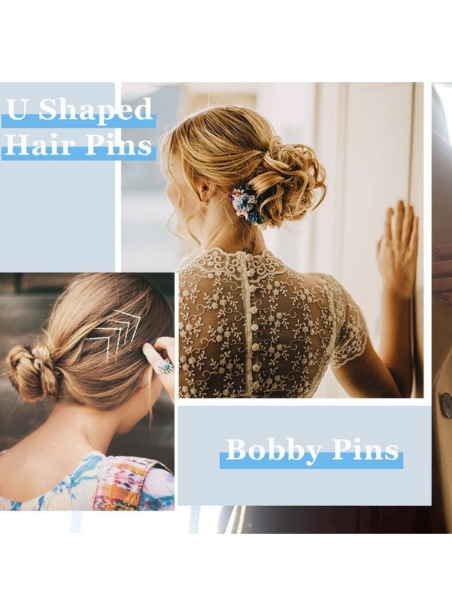 AITRAI Silver Bobby Pins Aitrai 200Pcs Silver Hair Pins Kit Silver Bobby Pins For White Grey Hair And Ushaped Hair Pins Bun With Box Hair Pins For Women Girls - Image 3