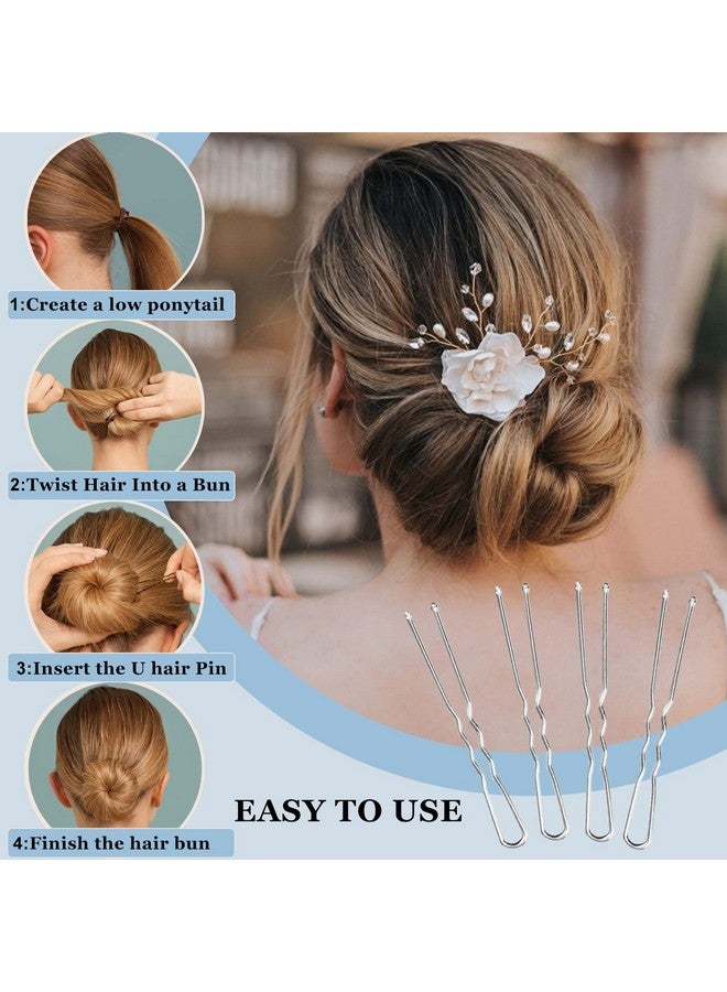 AITRAI Silver Bobby Pins Aitrai 200Pcs Silver Hair Pins Kit Silver Bobby Pins For White Grey Hair And Ushaped Hair Pins Bun With Box Hair Pins For Women Girls - Image 4