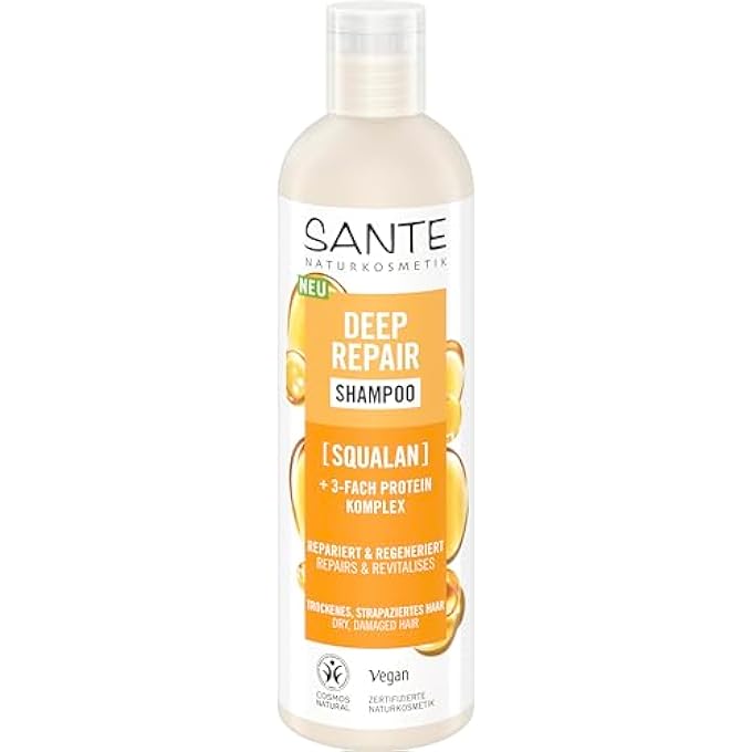 DEEP REPAIR SHAMPOO SQUALANE + TRIPLE PROTEIN COMPLEX, VEGAN CARE SHAMPOO FOR SMOOTH AND SHINY HAIR, REPAIRS DRY, DAMAGED HAIR, 250 ML - Image 1