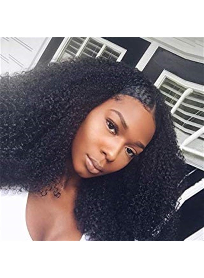 ZigZag Hair Afro Curly Lace Front Human Hair Wigs For Black Women 4B 4C Brazilian Afro Kinky Curly Wig Bleached Knots With Baby Hair (16inch, Lace Front Wig)