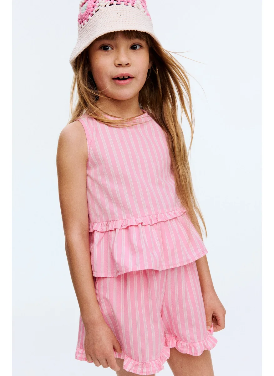 اتش اند ام Cotton Peplum Top