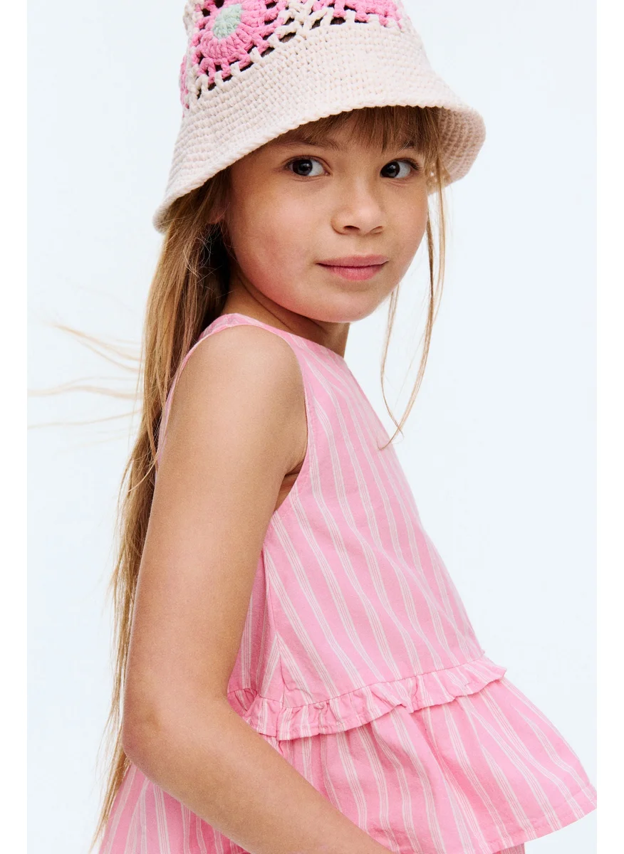 اتش اند ام Cotton Peplum Top