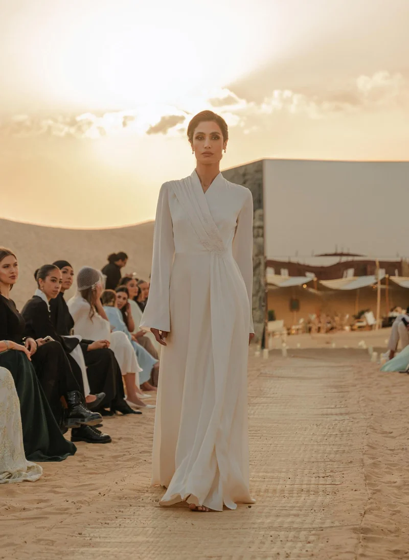 Lichi Floor-length maxi dress with wrap effect