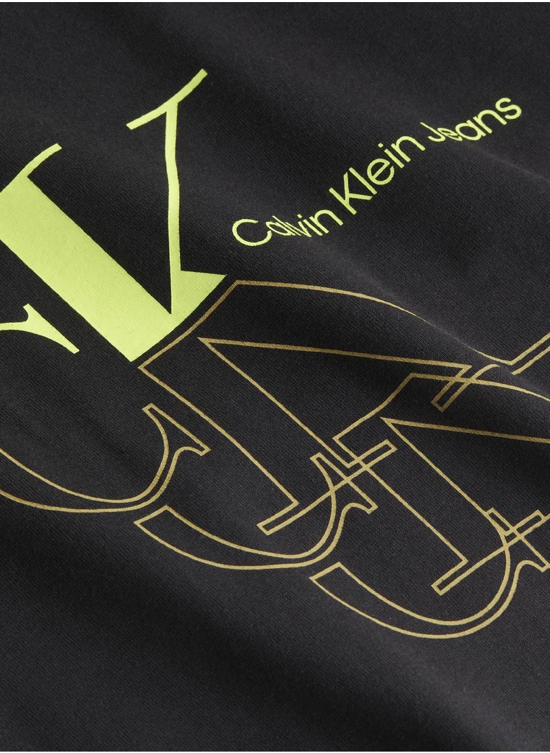 Calvin Klein Jeans Men's Monogram T-Shirt - Cotton, Black