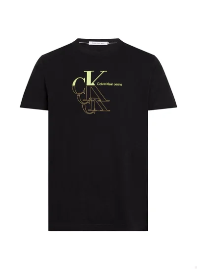 Calvin Klein Jeans Men's Monogram T-Shirt - Cotton, Black
