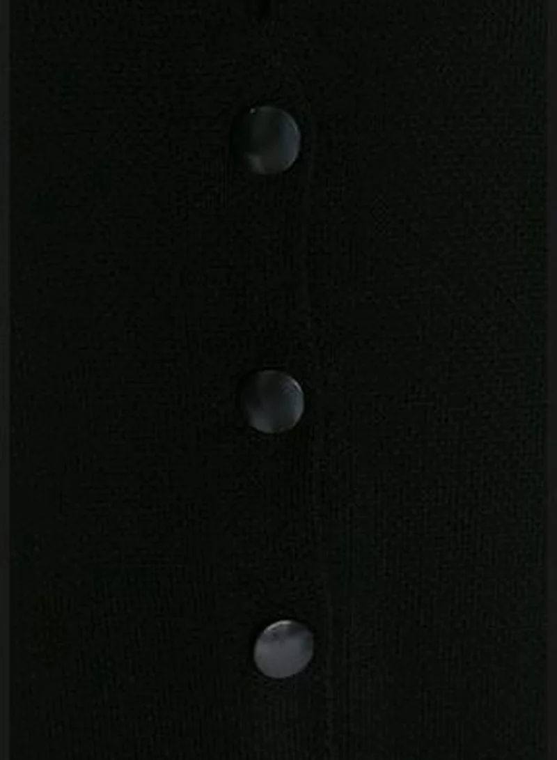trendyol Black Button Close Knitwear Cardigan TCTAW23HI00001