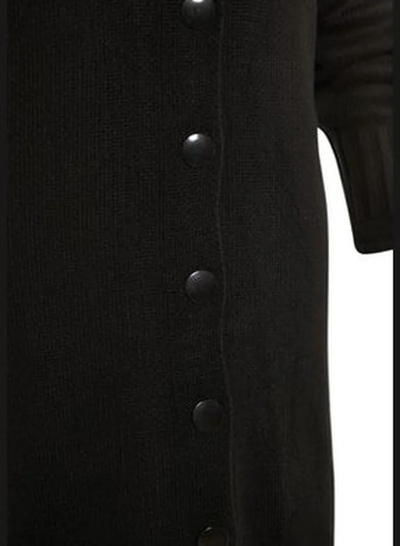 trendyol Black Button Close Knitwear Cardigan TCTAW23HI00001