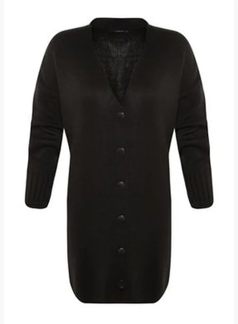 trendyol Black Button Close Knitwear Cardigan TCTAW23HI00001