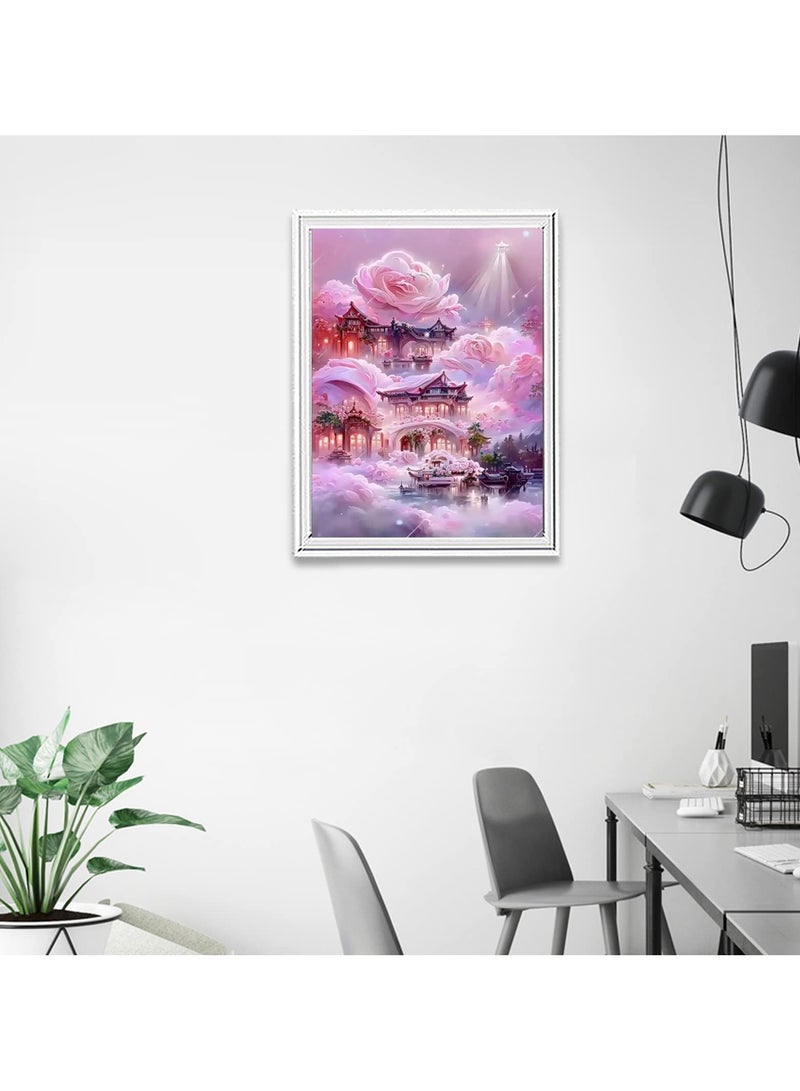 SOLARAE Diamond Painting Kit, DIY Diamond Painting Adults Art Diamond Painting Set for Home, Wall and Entrance Decorations 11.8 x 15.7inch (Rose Loft) - Image 4