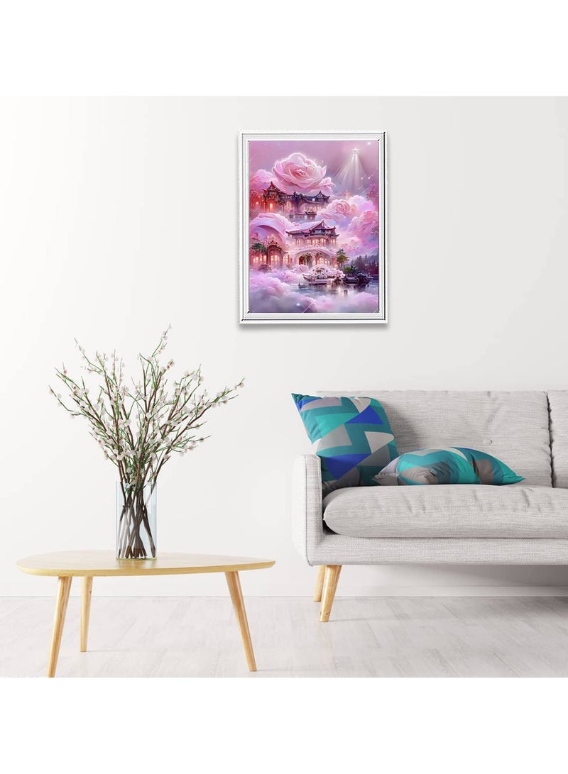 SOLARAE Diamond Painting Kit, DIY Diamond Painting Adults Art Diamond Painting Set for Home, Wall and Entrance Decorations 11.8 x 15.7inch (Rose Loft) - Image 2