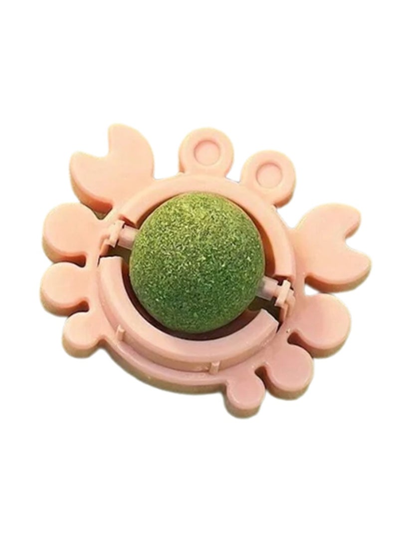 لعبة تفاعلية للقطط على الحائط/دوارة 360 درجة يمكن لعقها أو تمزيقها أو مضغها، وجبة خفيفة من النعناع البري لتنظيف الأسنان