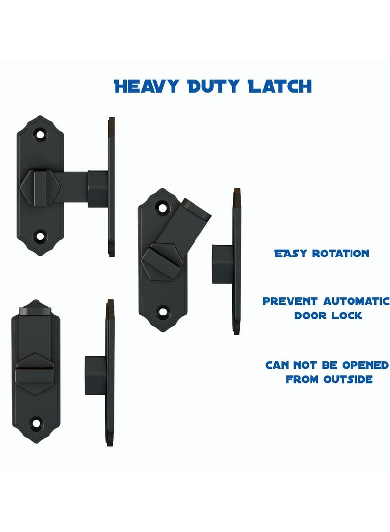 KASTWAVE Barn Door Lock Latch – 90-Degree Barn Pet Baby Door Latch Slide Lock – Home Security Door Lock for Bathroom, Garage, Bedroom, Cabinet, Barn – Durable Zinc Alloy Security Door Lock (Black) - Image 4