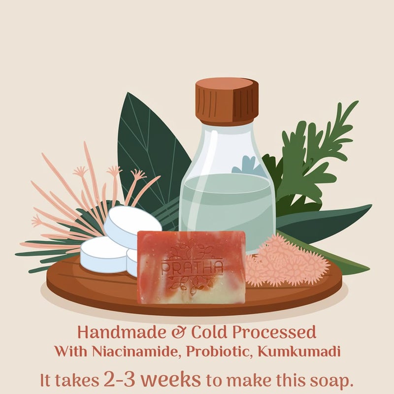 Pratha Radiant Glow Bathing Bar, Niacinamide & Probiotic, Face & Body Soap, 100g - Image 5