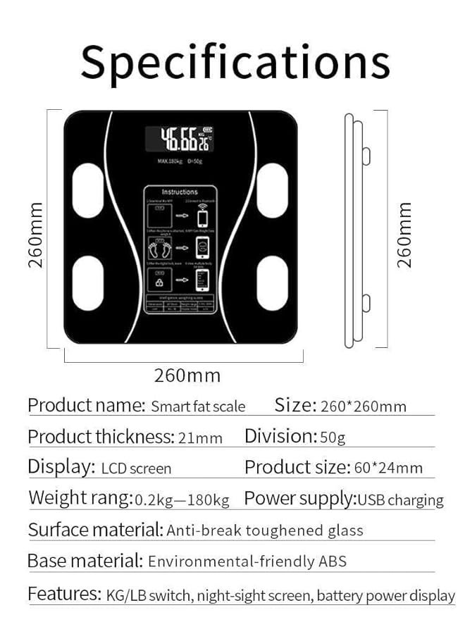 PROMASS Smart Weight Scale, Body Fat Scale, Bluetooth Smart Body Weight Scale, Wireless Digital Bathroom Scale with Smartphone App (White) - Image 4