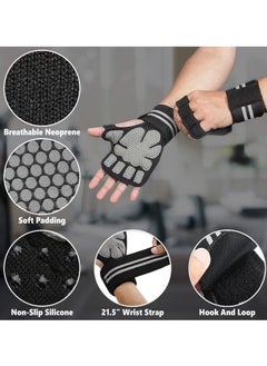 ATRJSZ Workout & Weight Lifting Gloves for Men & Women Exercise, Non-Slip Grip Gloves with Wrist Support, Lightweight, Breathable, Training Hand Gloves and Ideal for Home Gym - Gym Accessories.  - Image 4