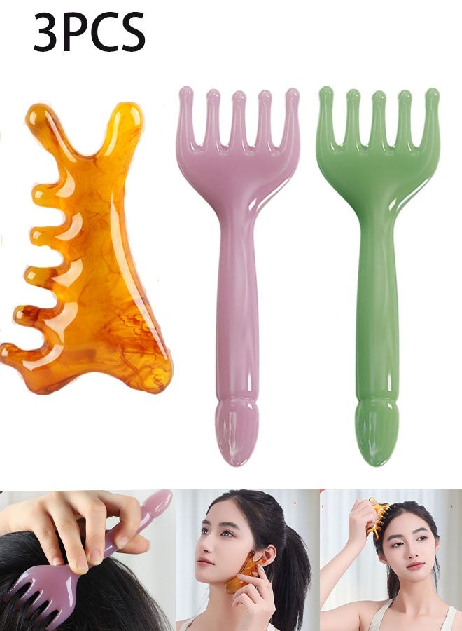 جيوستوس مشطان للتدليك، مشط غوا شا لرفع الوجه، أدوات تدليك يدوية، مدلك الراتنج، مناسب للوجه والرقبة والخصر وما إلى ذلك. - Image 1