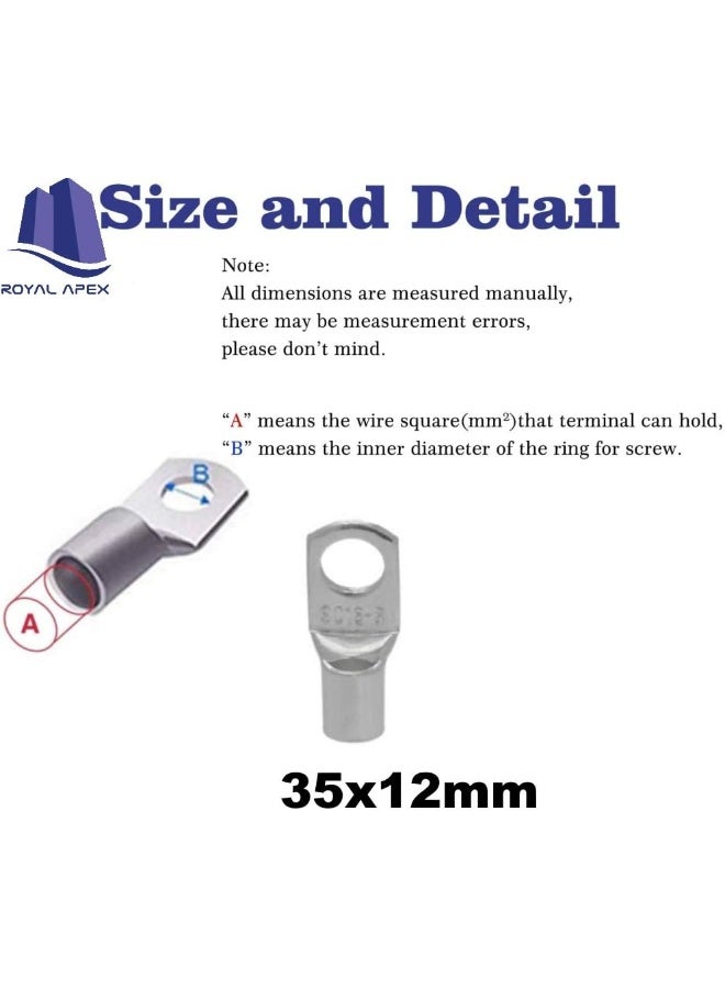 Royal Apex Copper Cable Lugs 10Pcs Set-Wire Terminals, Connector Cable Lugs Ring Battery Sc Terminals - Image 3