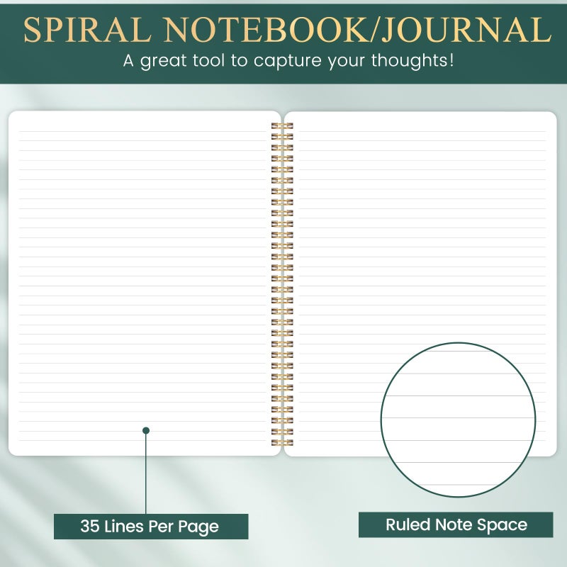 Shoparr Spiral Notebook/Journal - Notebook, 8.5" x 11", Notebooks Journal for Work, 160 Pages, Journals for Women, Notebooks College Ruled Journals for Writing, with Premium Paper & Back Pocket, Moon Design - Image 4