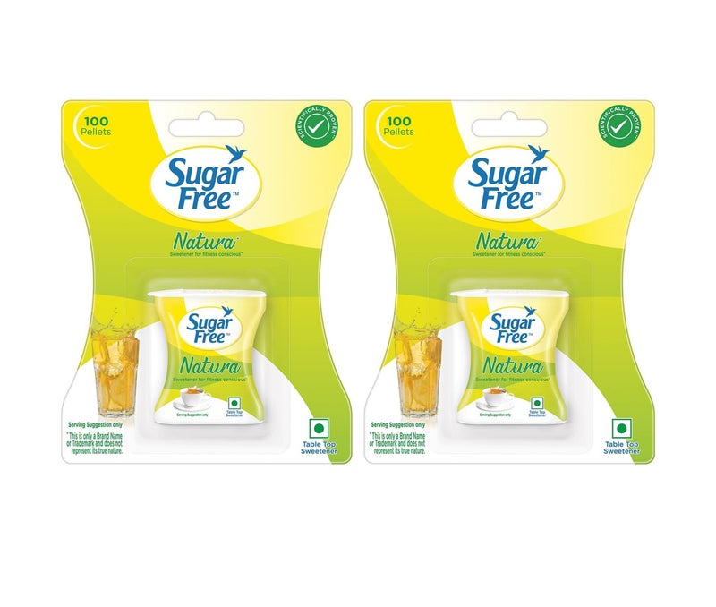 Sugar Free Natura 100 Tablets Pack of 2 Zero Calorie Sweetener Tablets Sugar Substitute Sucralose Diabetic Friendly Low Glycemic Diet Sugar Alternative Tea Coffee Baking - Image 1