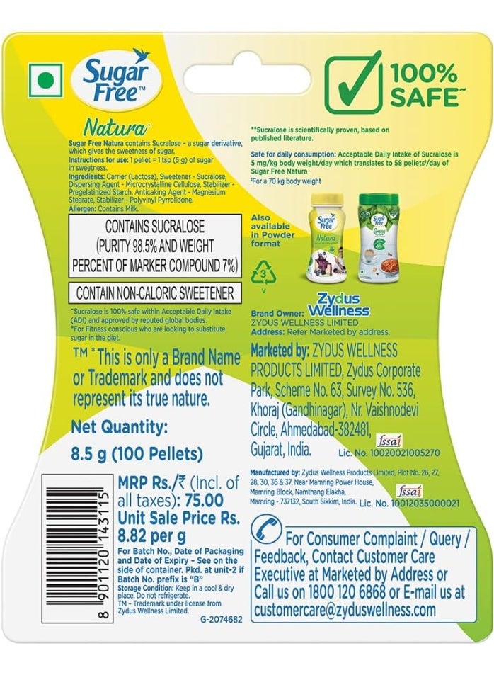 Sugar Free Natura 100 Tablets Pack of 2 Zero Calorie Sweetener Tablets Sugar Substitute Sucralose Diabetic Friendly Low Glycemic Diet Sugar Alternative Tea Coffee Baking - Image 2