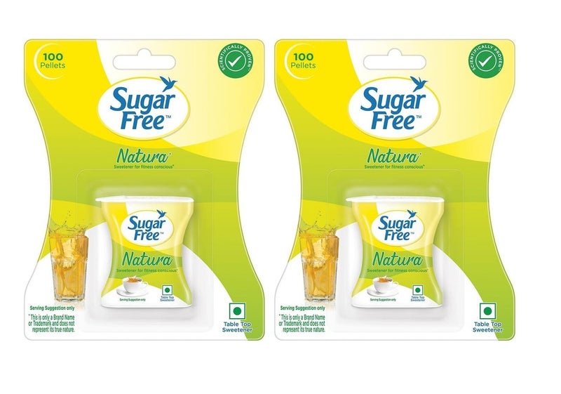 Sugar Free Natura 100 Tablets Pack of 2 Zero Calorie Sweetener Tablets Sugar Substitute Sucralose Diabetic Friendly Low Glycemic Diet Sugar Alternative Tea Coffee Baking - Image 1