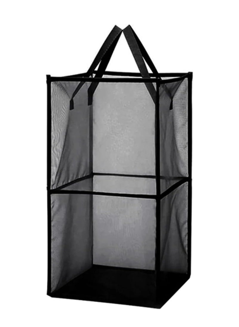 TYCOM Popup Laundry bags Hamper with Handles Portable Durable Collapsible Storage Easy Folding Pop Up Clothes Hampers Basket Foldable for Kids Room College Dorm or Travel Double Black.  - Image 1