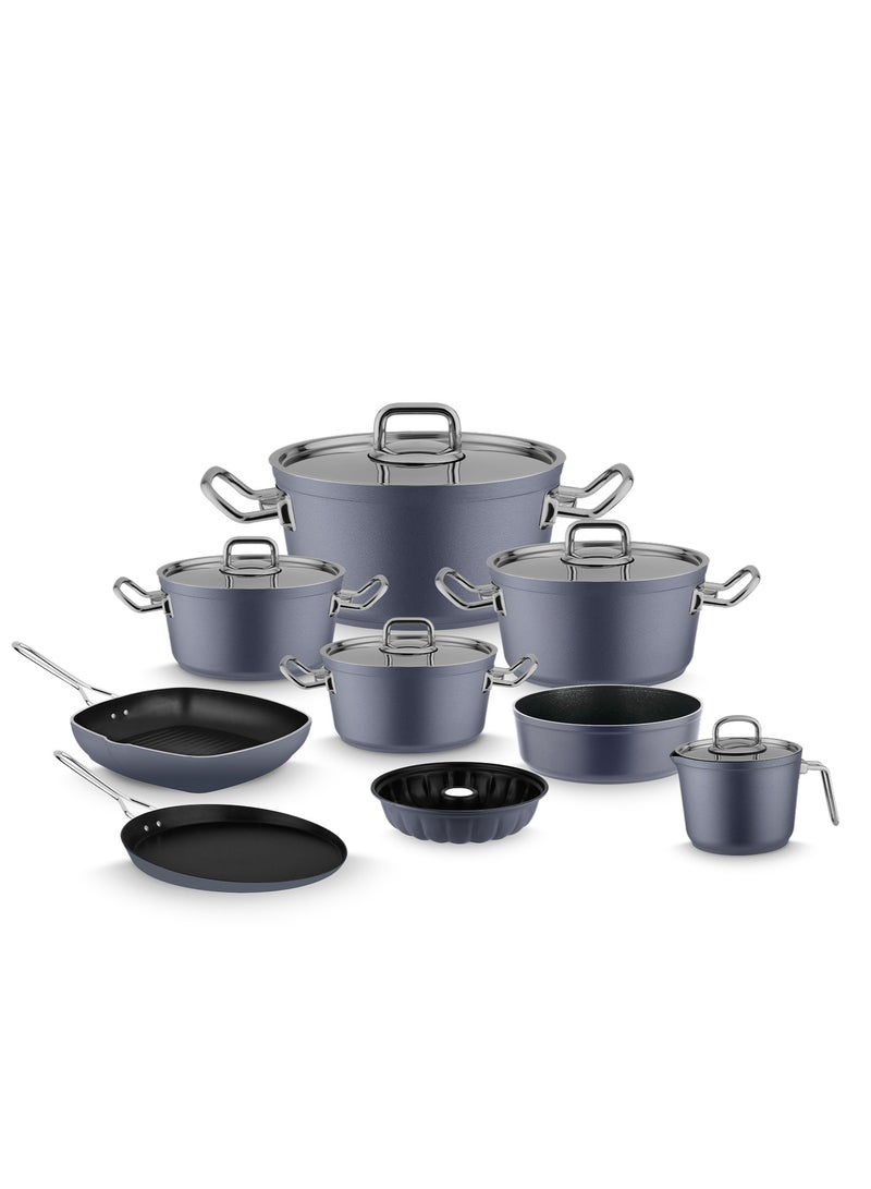 لاينس طقم حلل جرانيت تيفال تركي من لاينز – Lines – طقم 14 قطعة – غطاء ستانلس – مناسب لجميع البوتاجازات – منشأ تركي طقم حلل جرانيت تركي لاينز Lines – طقم 14  قطعة – مقاسات 18/20/24/28 + مقلايه كريب مقاس  26 + جريل مقاس  28 + كسرولة 16 + صينية فرن 34.5 سم + قالب كيك – غطاء ستانلس – 8 ألوان Gray